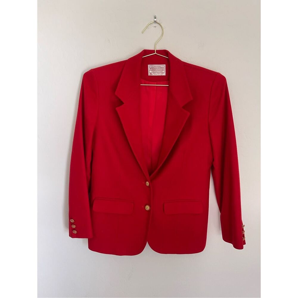 Pendleton Red Virgin Wool Blazer Size Small - image 1